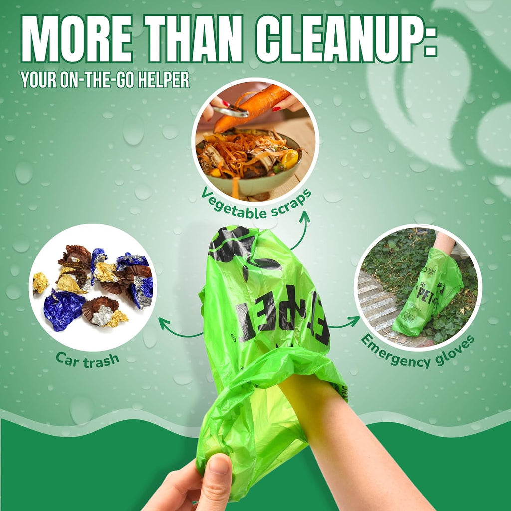 Pet N Pet Dog Poop Bags Rolls, 540 Count, Plant Based, Unscented, Green | 41%, 59% PE, Extra Thick, 9 x 13, Waste, Supplies, Leak-Proof, Tear-Resistant, Easy-Tear Design, Durable, dog waste bags