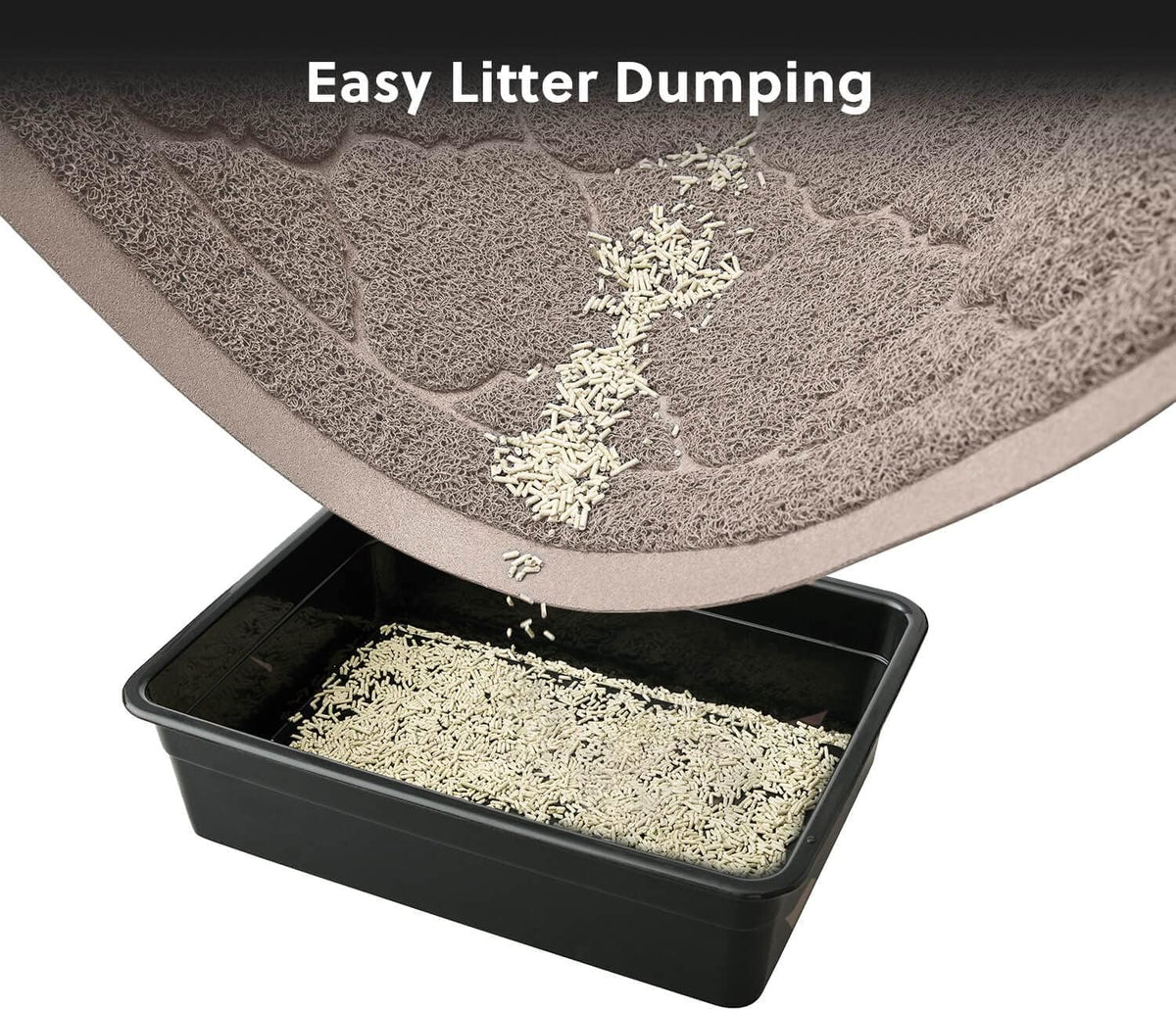 WePet Cat Litter Box Mat, Kitty Premium PVC Pad, Durable Trapping Rug, Phthalate Free, Urine-Resistant, Scatter Control, XXL 47 x 36 Inch, Champagne