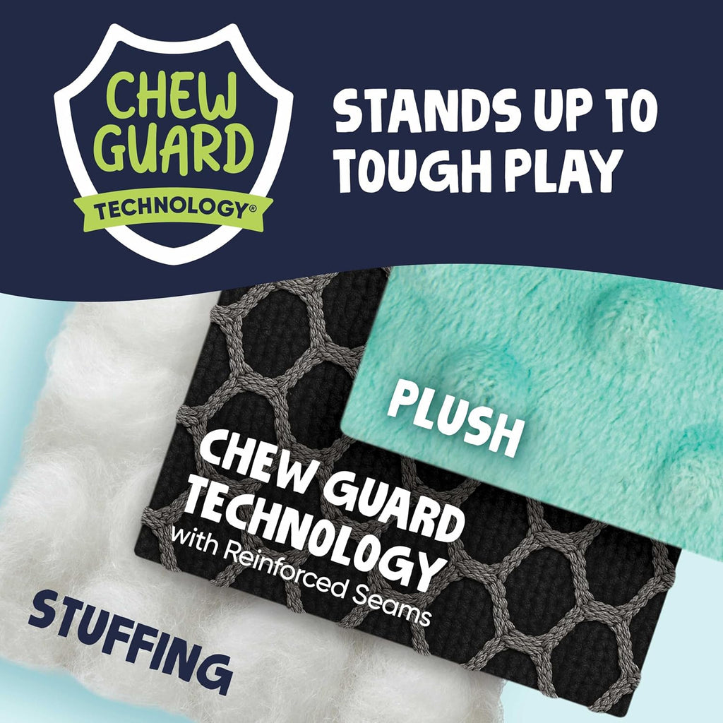 goDog Checkers Elephant Tough Plush Toy with Chew Guard Technology, Durable Checkered Fabric & Squeaker for Active Play, Gray, Large