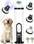 Dog Nail Grinder, Quiet Pet Nail Trimmer with LED, 3 Speeds & 3 Ports