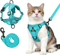 Cat Harness and Leash for Walking, Escape Proof Soft Adjustable Vest Harnesses for Cats (Emerald, S : Cat Weight 3.3-6.6 LB)
