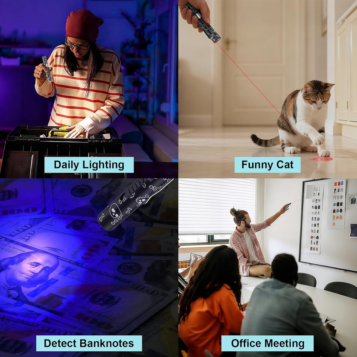 Waputne Cat Toy, Battery Level Display,Rechargeable, 7 Adjustable Patterns