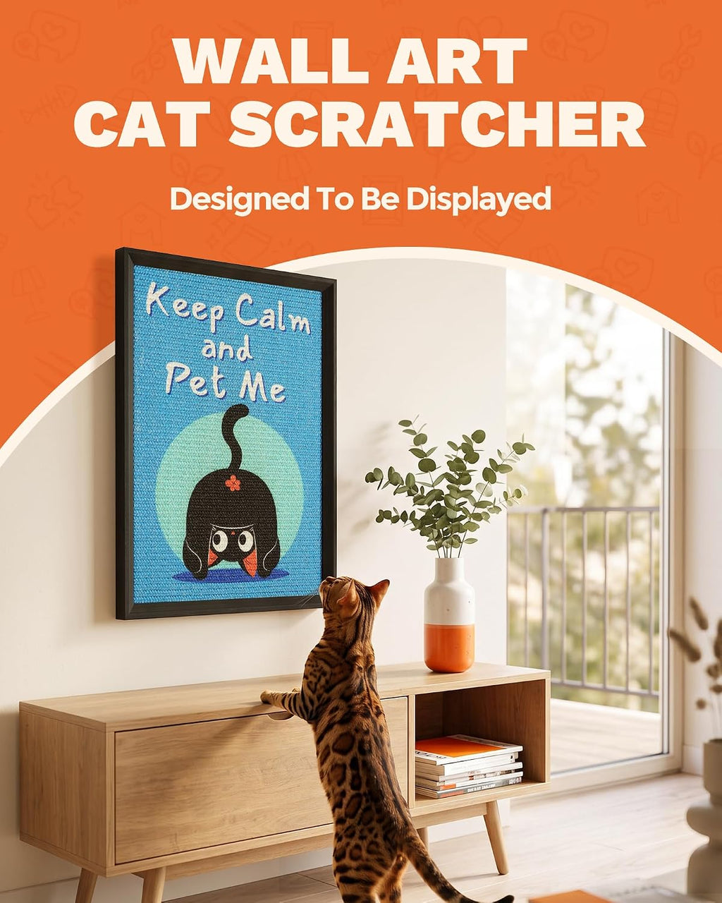 Decorative Wall Art Cat Scratcher Funny Cat Quote Sisal Scratch Pad
