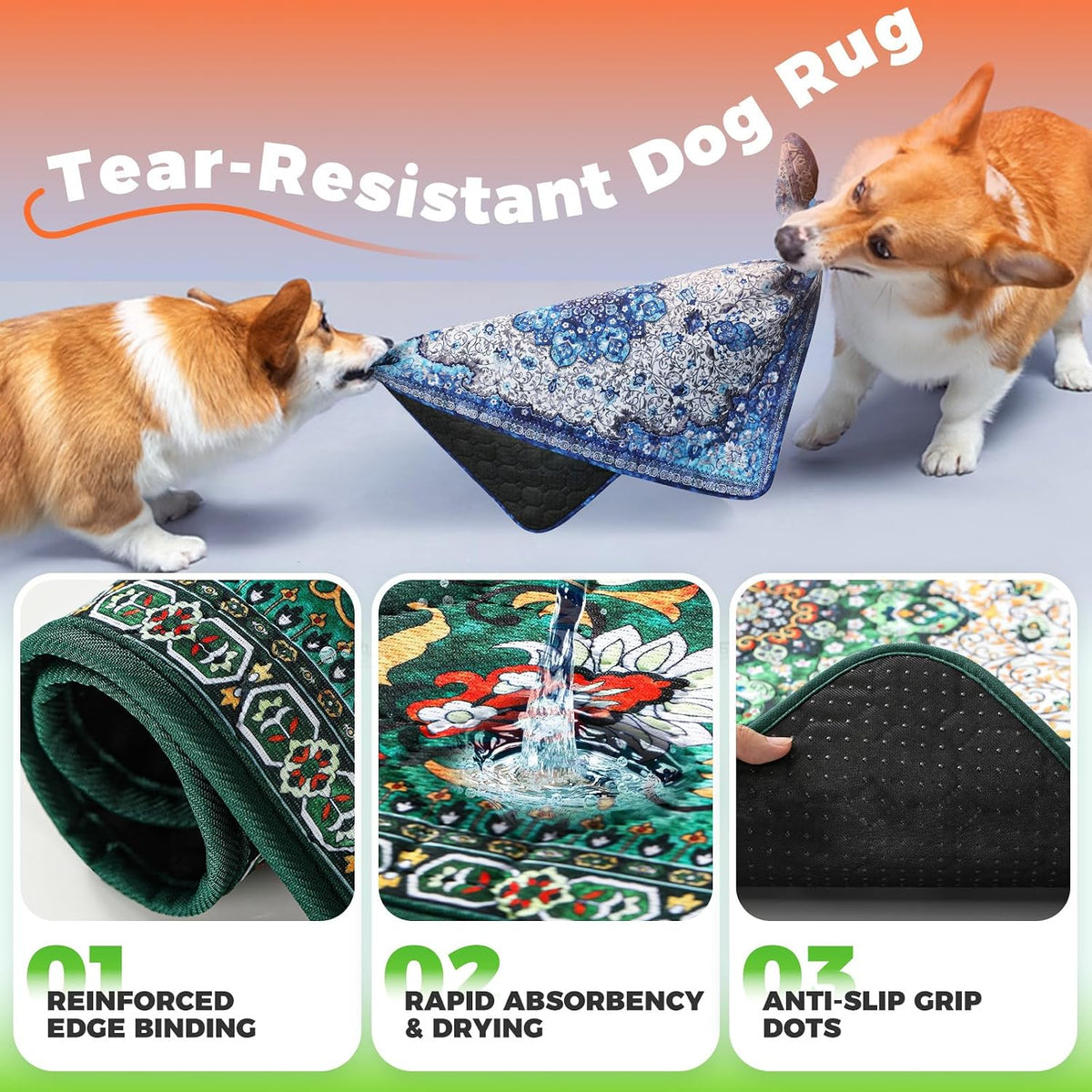 Hompet Reusable Pee Pads for Dogs, Non-Slip Washable Potty Pads for Floor 48x72 Inch Green 2Pack