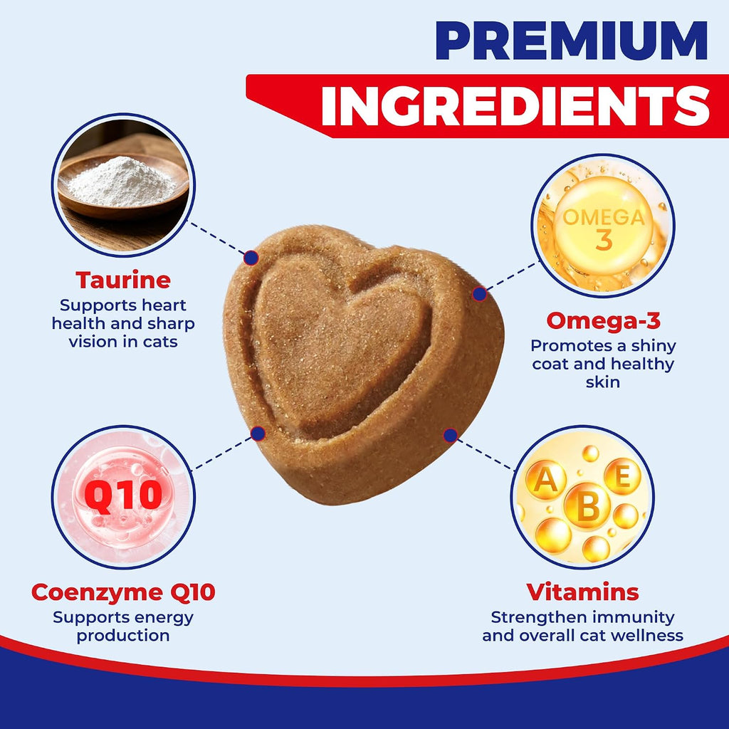 Wellix Taurine for Cats with Omega-3, CoQ10 for Heart & Eye Health 10.58 oz