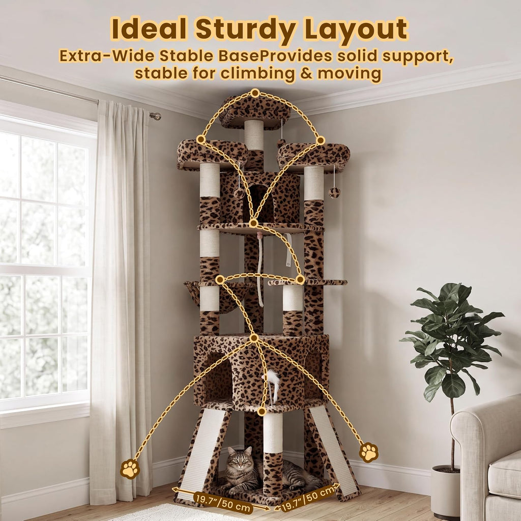 Cat Tree, 81.1" Tall Heavy Duty Cat Tower for Large Cats VCT032BW