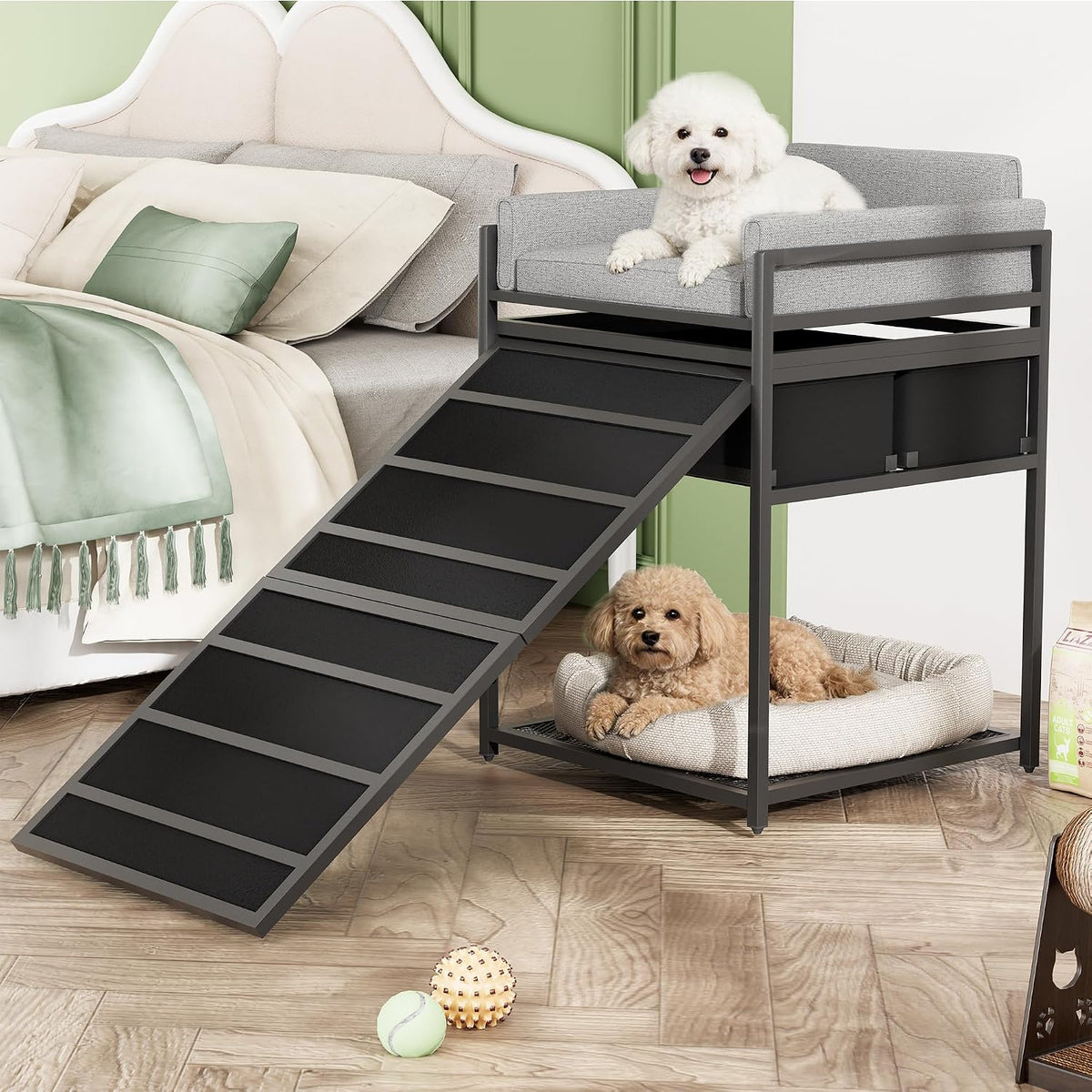 kepptory Dog Window Perch & Retractable Stairs and Storage Drawers