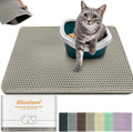 Cat Litter Mat 35"x24",Double Layer EVA litterbox Mat Beige | Extra Large Honeycomb, Waterproof & non-slip, Odor-free, easy clean, washable durable floor protector,scatter control