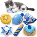 CiyvoLyeen Plush Hanukkah Catnip Toys for Indoor Cats 6 Pack