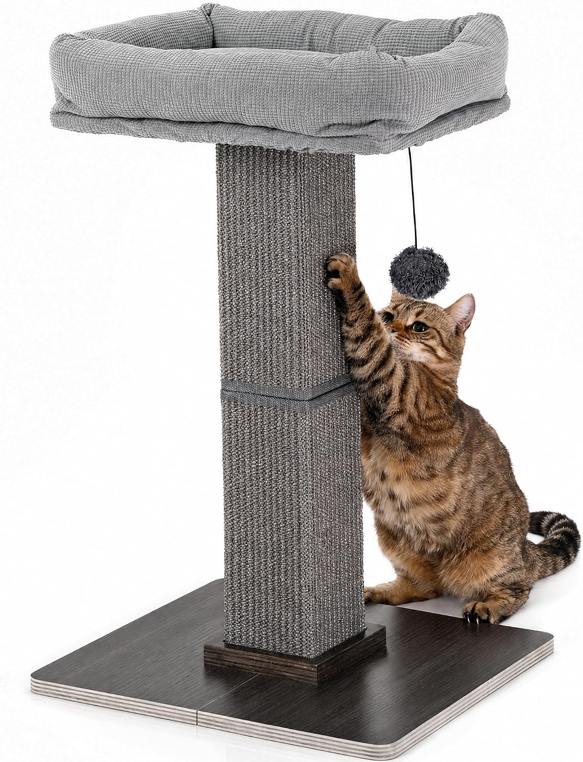 FUKUMARU Retro-Style Cat Scratching Post with Perch for Indoor Adult Cats