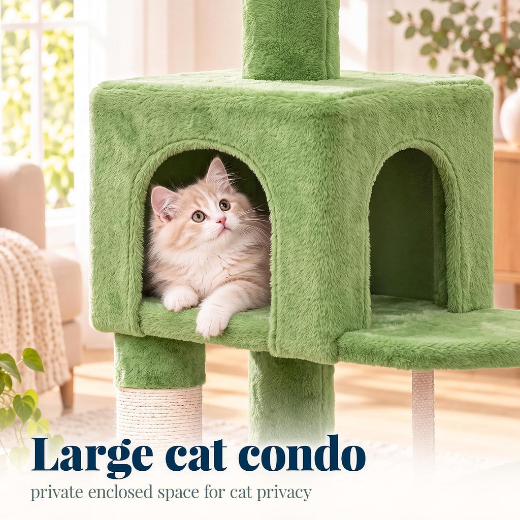 Hey-brother Cat Tree, Multi-Level Sisal Covered Scratching Posts, MPJ050GR