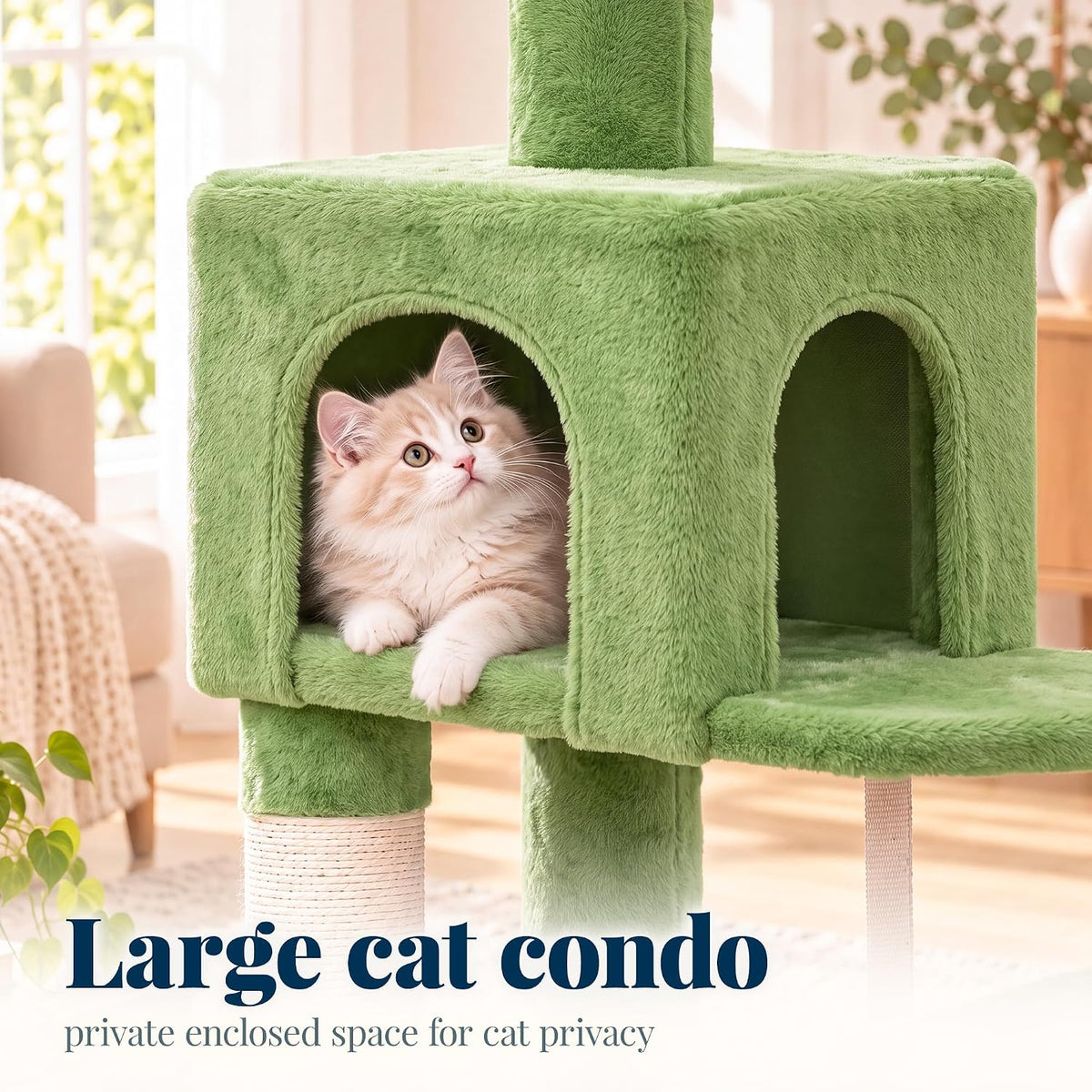 Hey-brother Cat Tree, Multi-Level Sisal Covered Scratching Posts, MPJ050GR
