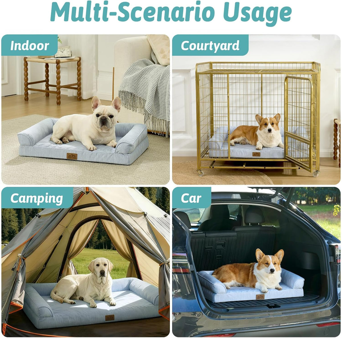 COZY KISS Cooling Dog Bed for Extra Large Dogs, 48" Orthopedic Pet Sofa