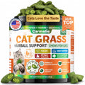 Carmelie Cat Grass Treats Chews, Hairball Treatment for Cats, 500 Count