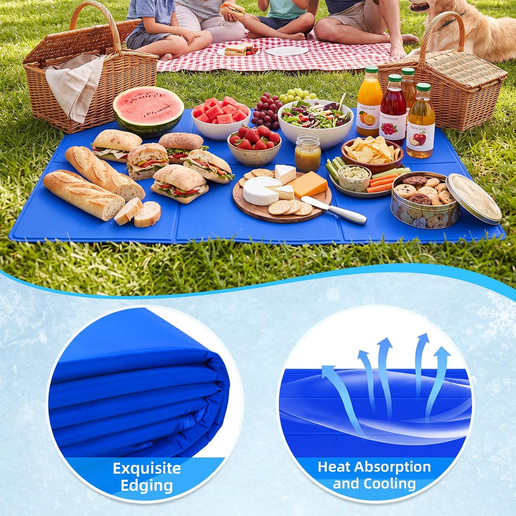 Drydiet 4 Pack Dog Cooling Mat - 23'' X 35'' Solid Gel Self Cooling Mat with Storage Bag Pressure Activated No Refrigeration or Electricity Needed Pet Pad for Dogs & Cats Kennels, Crates, Beds