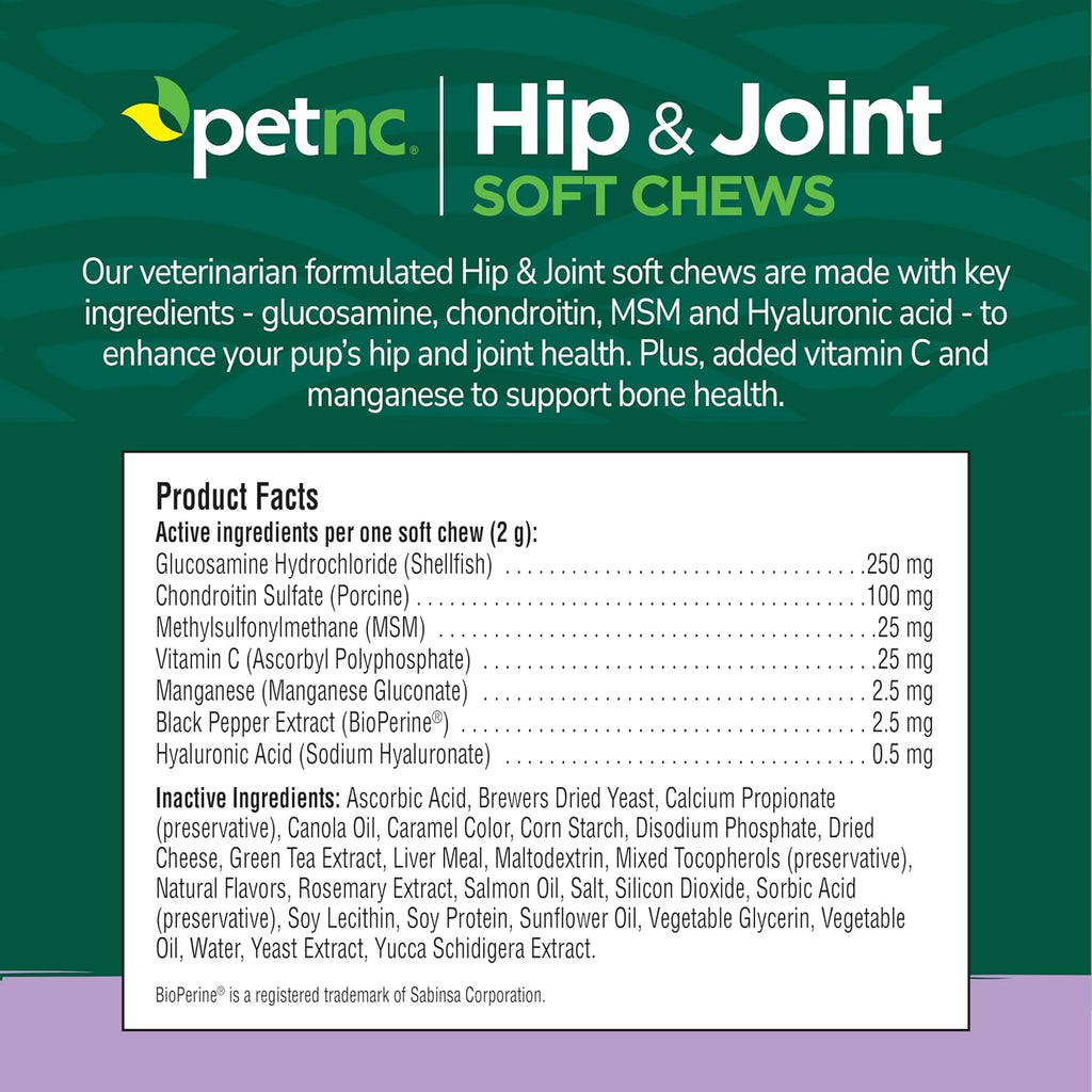 PetNC Natural Care Hip and Joint Soft Chews for Dogs, 90 Count - 27591