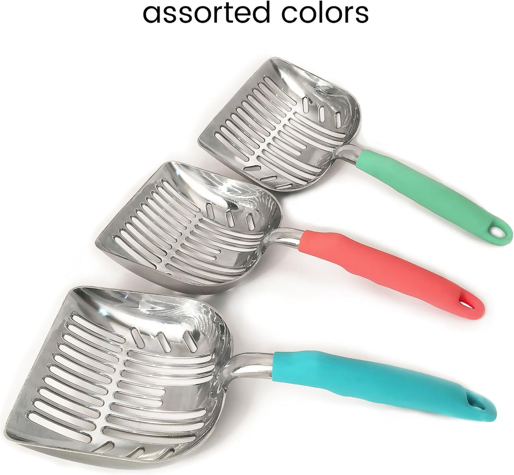 DuraScoop® Premium Multicat Cat Litter Scoop | Solid Metal | Litter Box Tray Pan Sifter