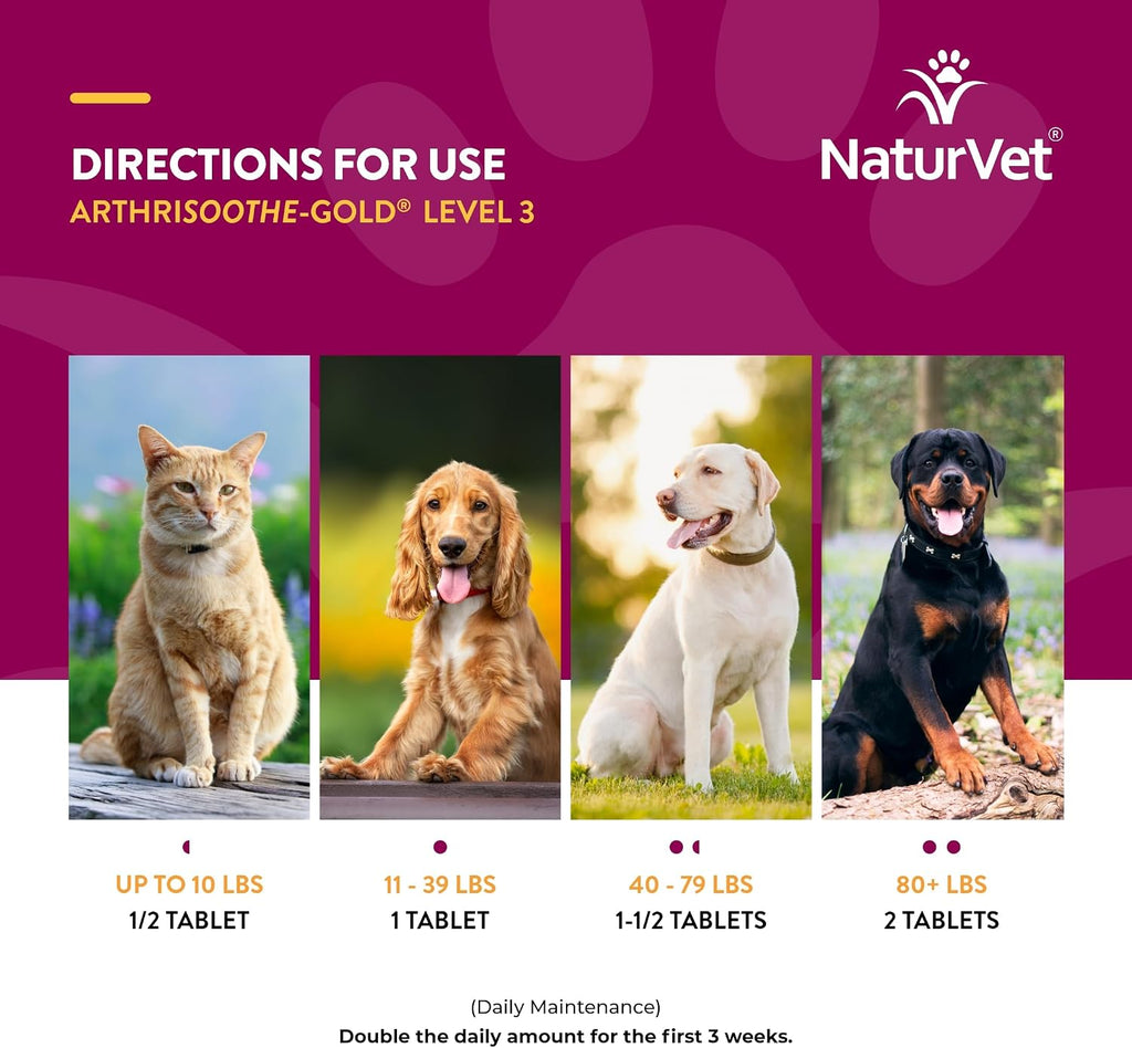 NaturVet Clinically Tested ArthriSoothe-Gold Level 3 Advanced - 240 ct