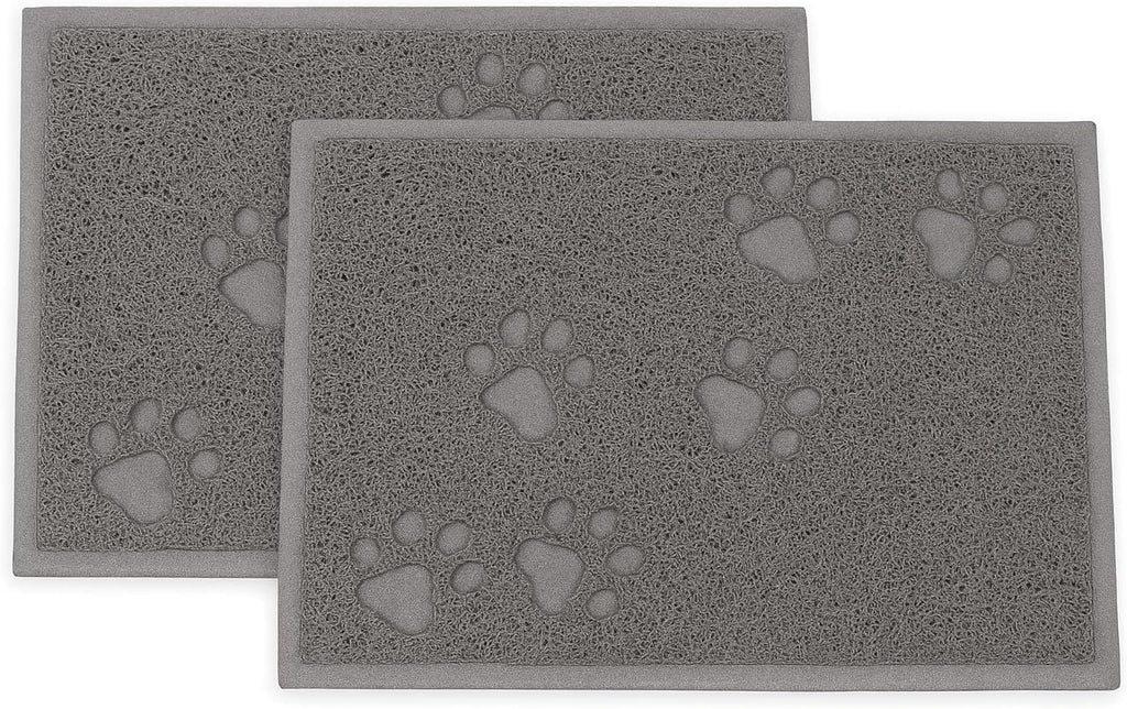 Bulk Buys Cat Litter Mat, Traps Litter, Soft Non-Slip Surface, Easy to Clean, 11.5 x 15.75 in Gray Mat for Litter Box Area (Pack of 2)
