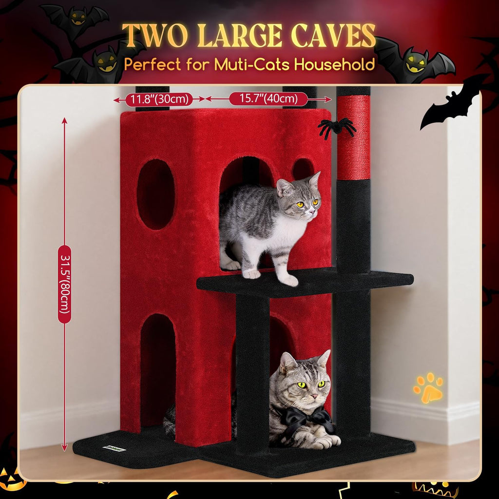 Globlazer Gothic Cat Tree Tower for Indoor Cats Large Adult, FC50, Goth