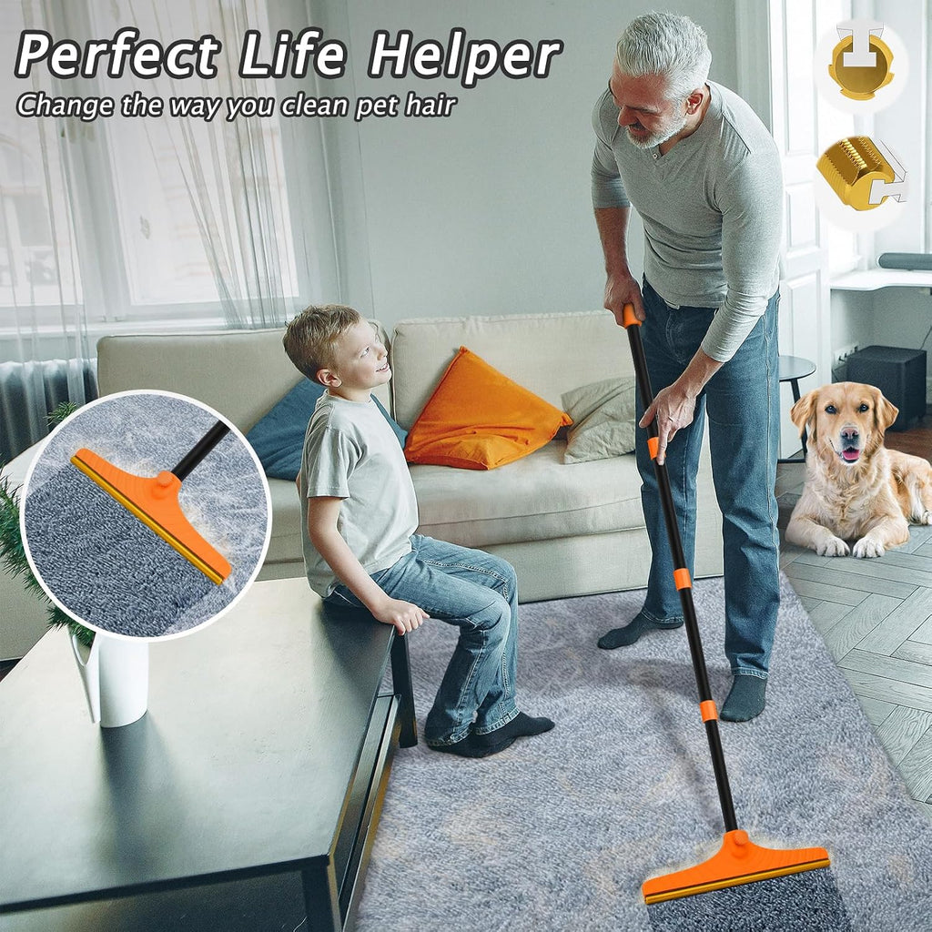 Carpet Rake for Pet Hair Removal Tool, Dog Cat Hair Remover for Furniture
