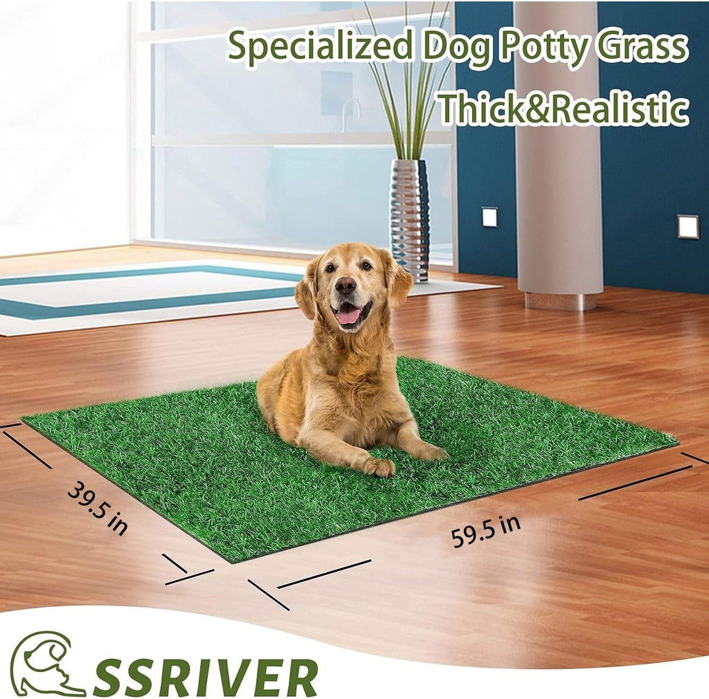 59.5 x 39.5 in Dog Grass Pad, Extra Large Artificial Grass Turf Mat, Fake Grass for Large Dog Potty Training Indoor Outdoor Balcony Patio Lawn Decoration