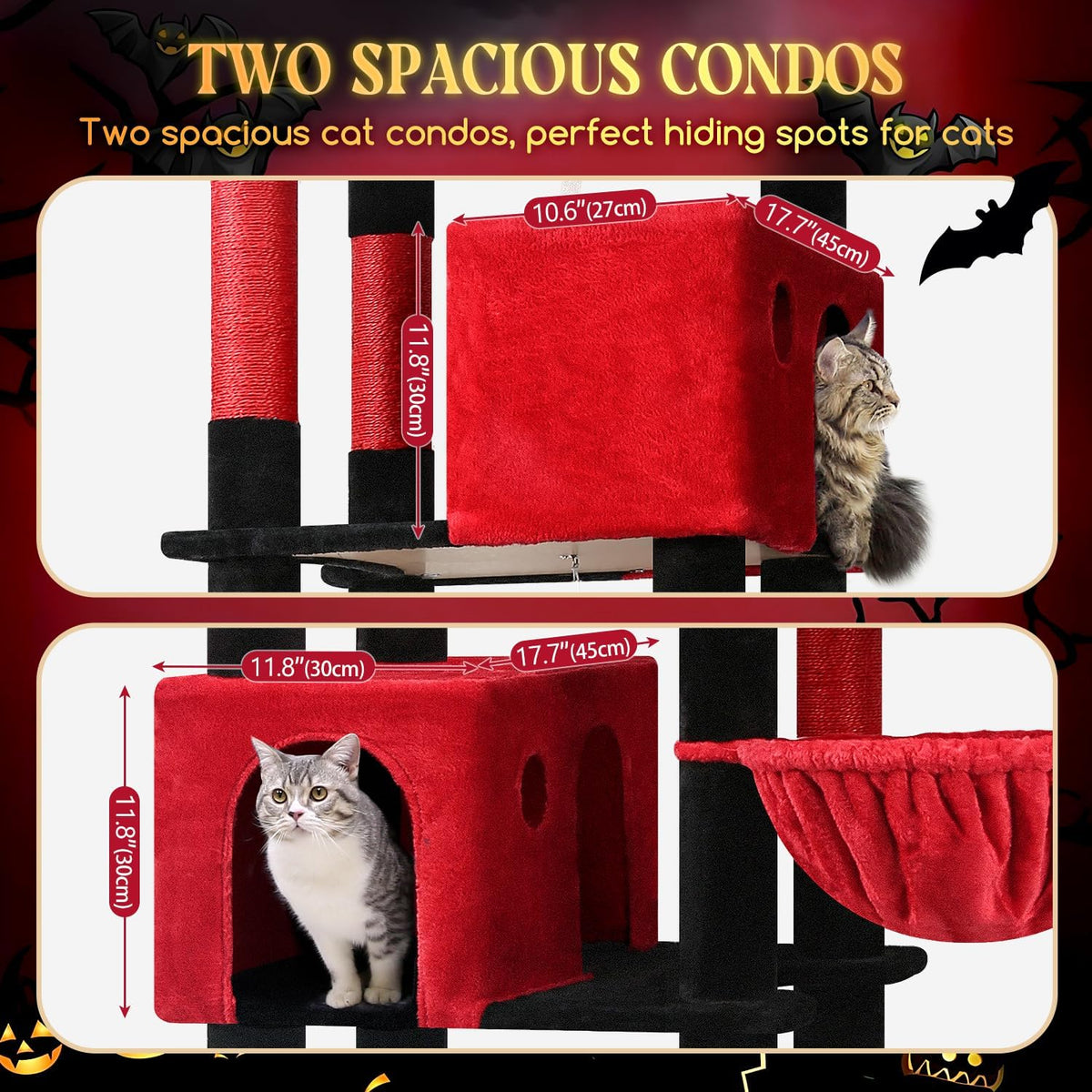 Globlazer Gothic Giant Cat Tree for Indoor Large Cat, 83in, F83, Blood-Goth