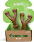 Benebone 2-Pack Wishbone Chew Toy for Aggressive Chewers, Real Bacon, Large | Durable, Multipack, Super Chewer, Made in USA, Dog Bones, Long-Lasting, A Size for Every Dog, Keeps Them Busy