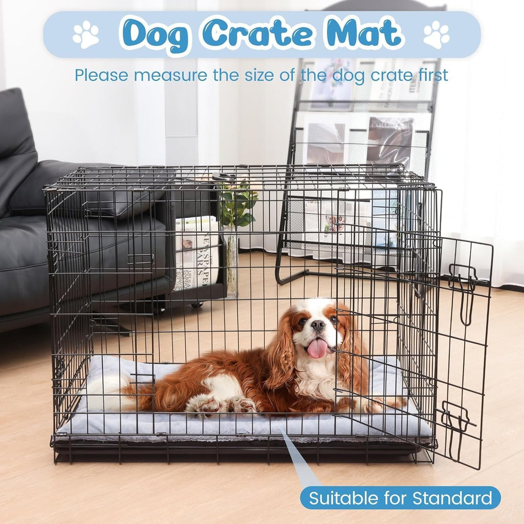 Dog Crate Pad, Washable Cozy Dog Bed Mat for Medium Dogs 36"x23", Dark Gray
