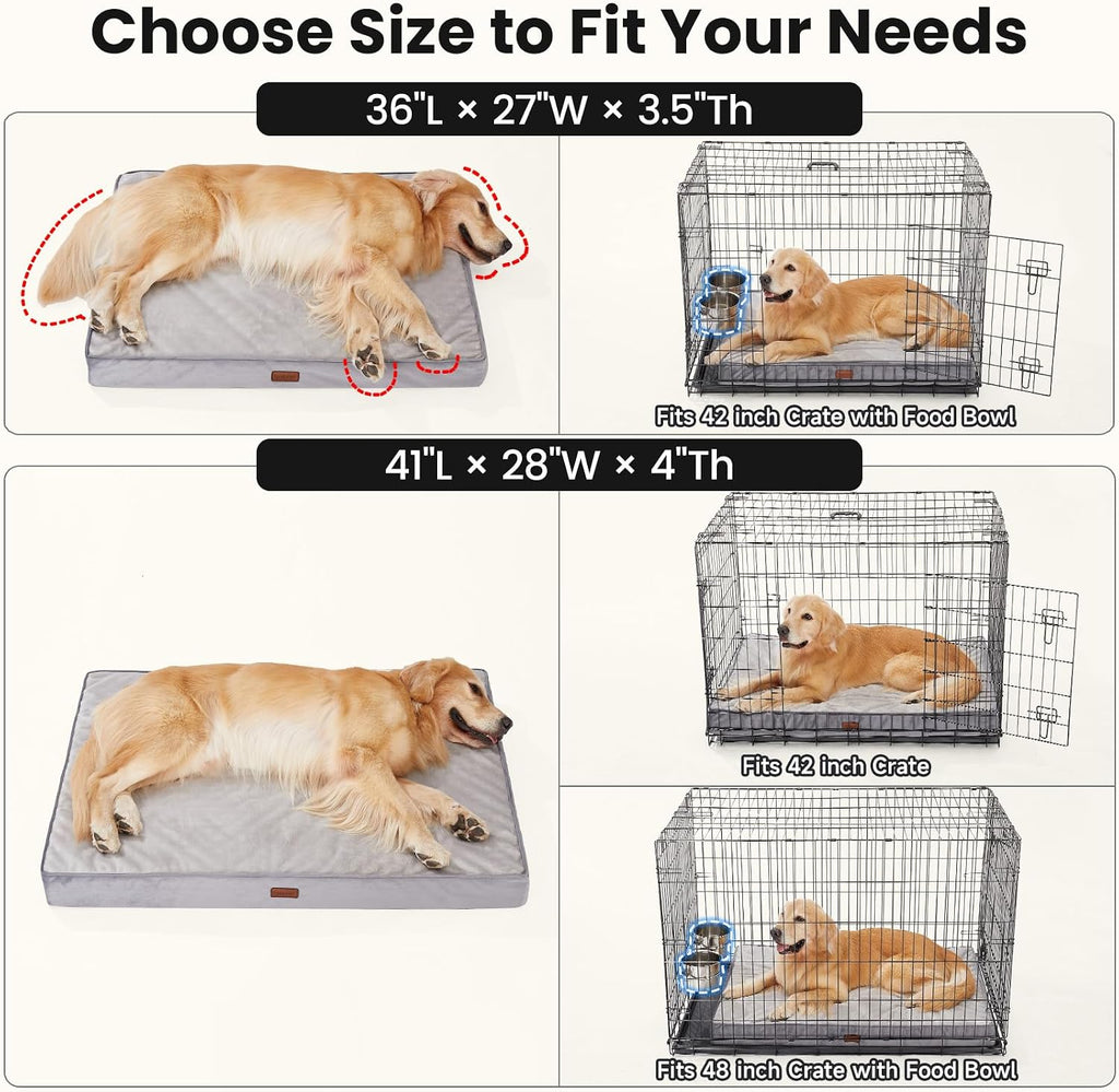 OhGeni Orthopedic Large Dog Bed, Reversible Memory Foam, 41 inch-XL(Pink)