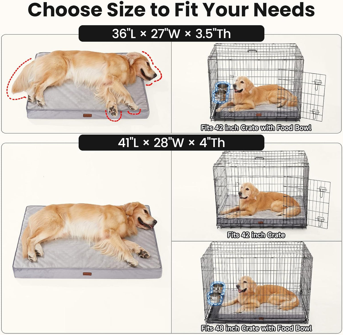 OhGeni Orthopedic Large Dog Bed, Reversible Memory Foam, 41 inch-XL(Pink)