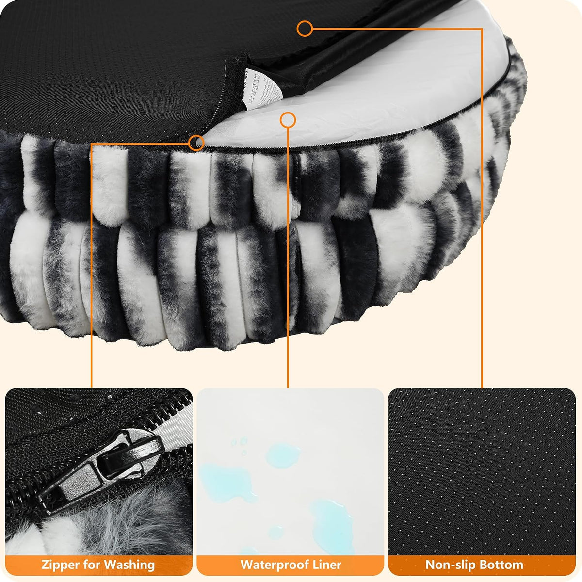 Dwanton Orthopedic Waterproof Medium Dog Bed Sofa, Gel Memory Foam, 36"
