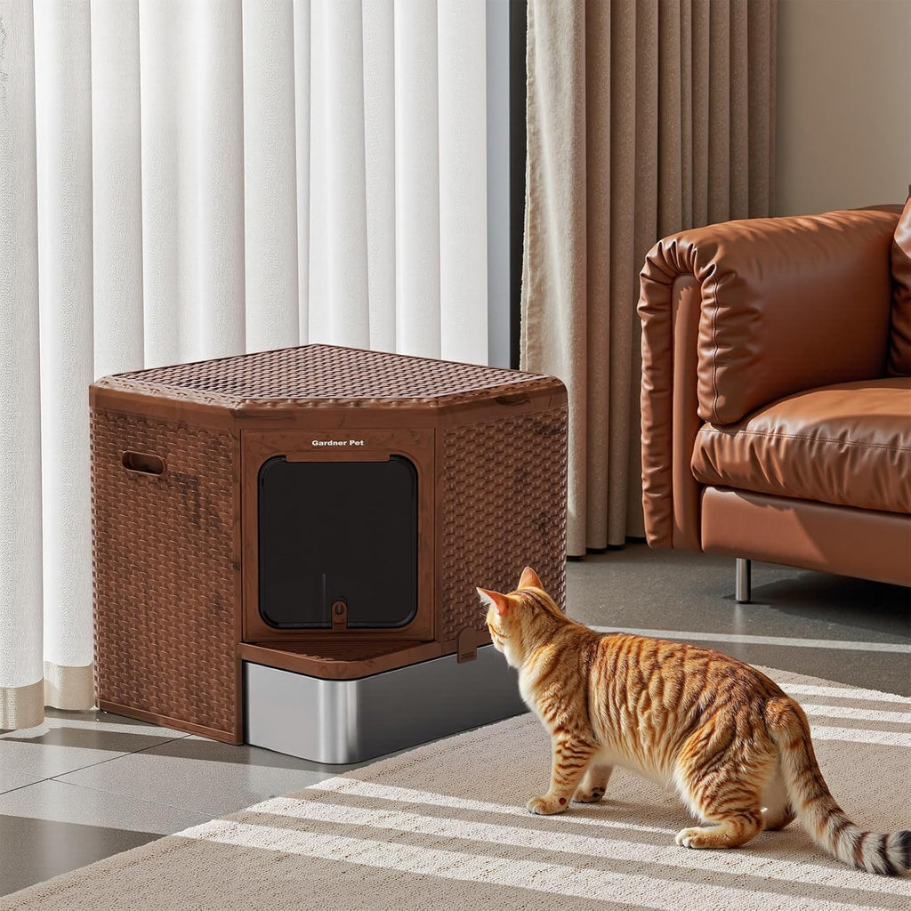 Gradner Pet Cat Litter Box, Odor-Resistant Enclosed Cat Litter Box