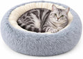 Calming Donut Pet Bed, Grey 19.7in for Cats Small Medium Dogs