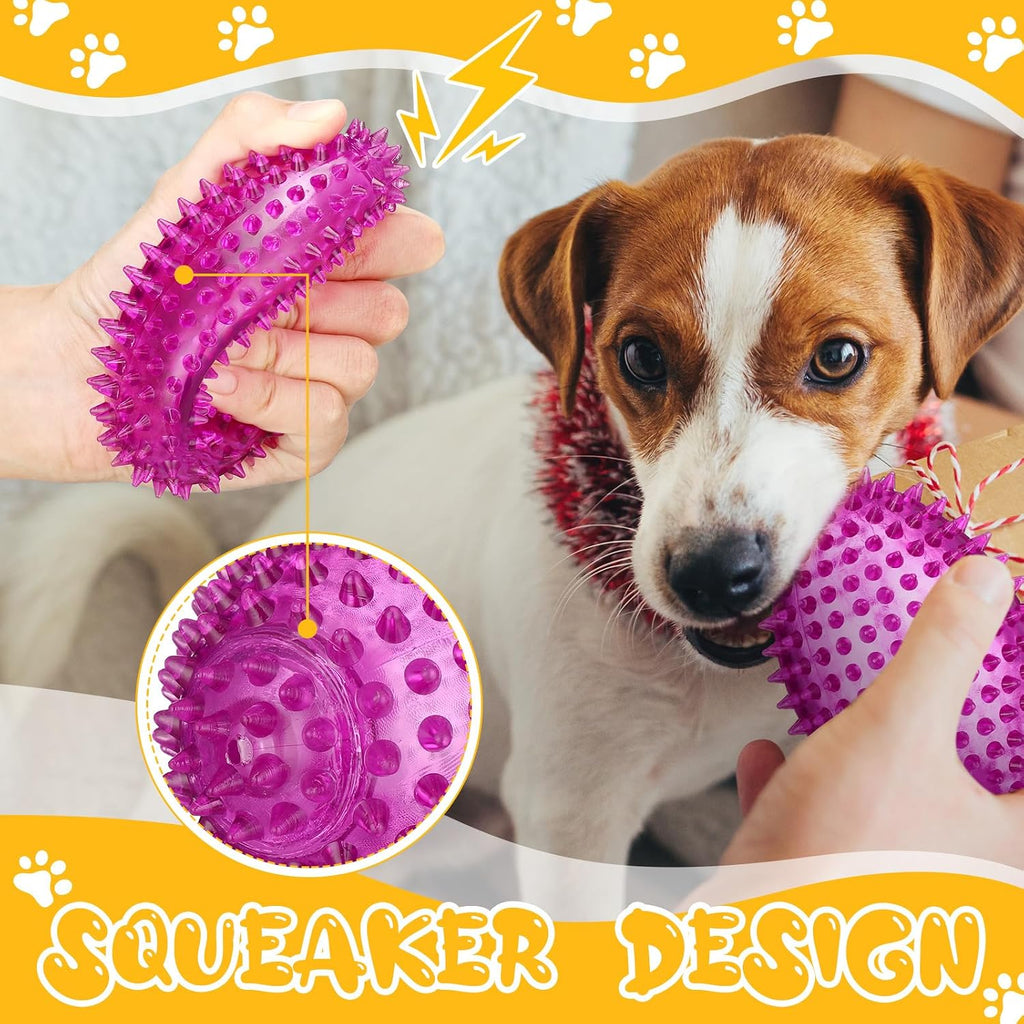 Gemscream 6 Pcs 4.7'' Squeaky Dog Toy Balls for Teething, 6 Colors