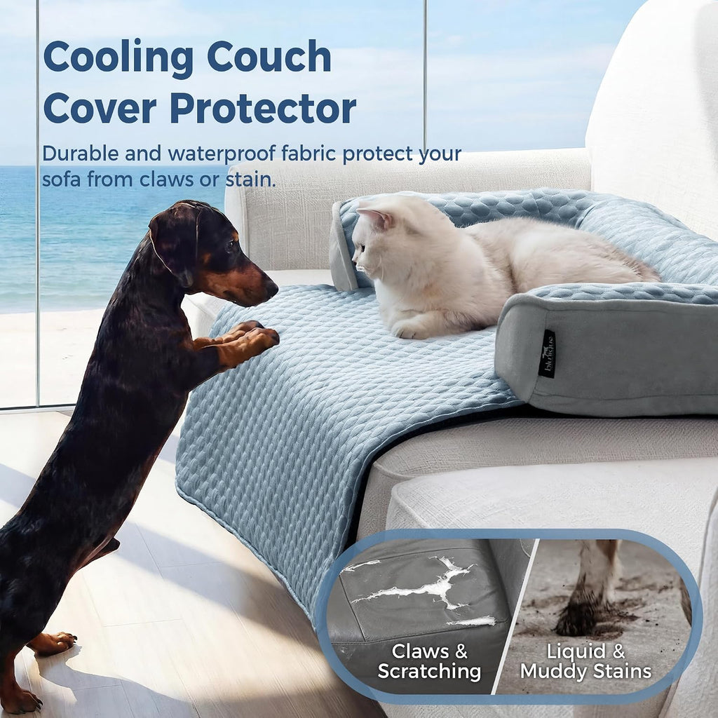 XLarge Dog Cooling Bed for Sofa, 45x37 Inch Pets Couch Cover Mat