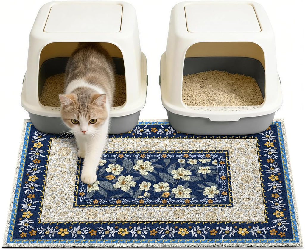 Unicorn Catcher 33"x22" Cat Litter Mat Non-Slip Washable Litter Box Mat