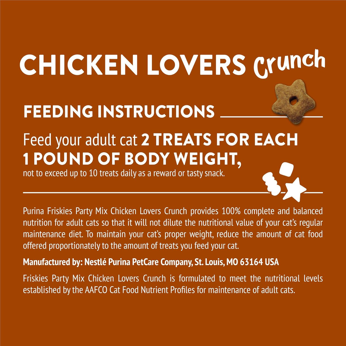 Friskies Purina Party Mix Chicken Lovers Crunch Cat Treats, 30 oz Canister