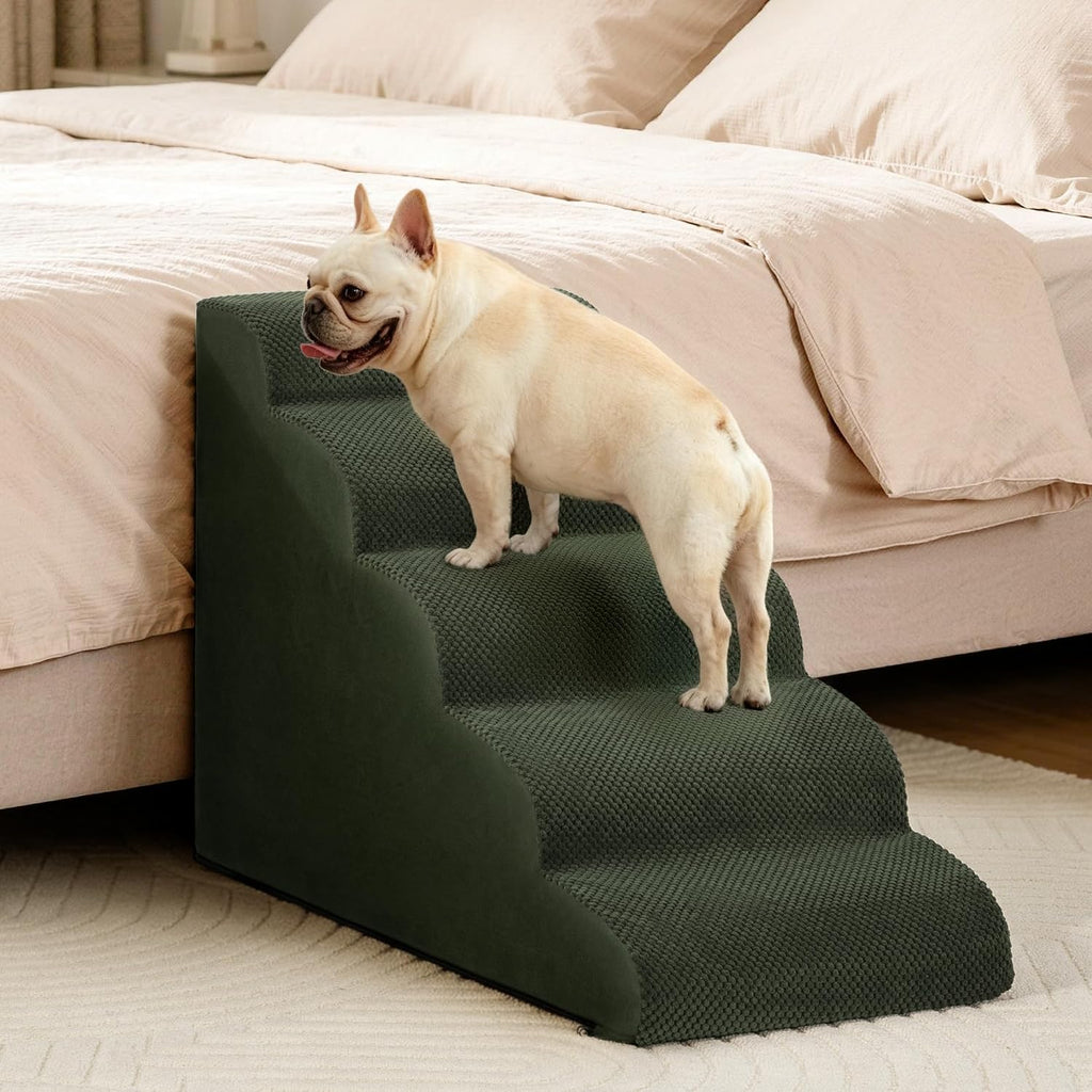 Aodisman Dog Stairs for High Beds,5 Step Pet Ramp for Dogs and Cats,22.4" H