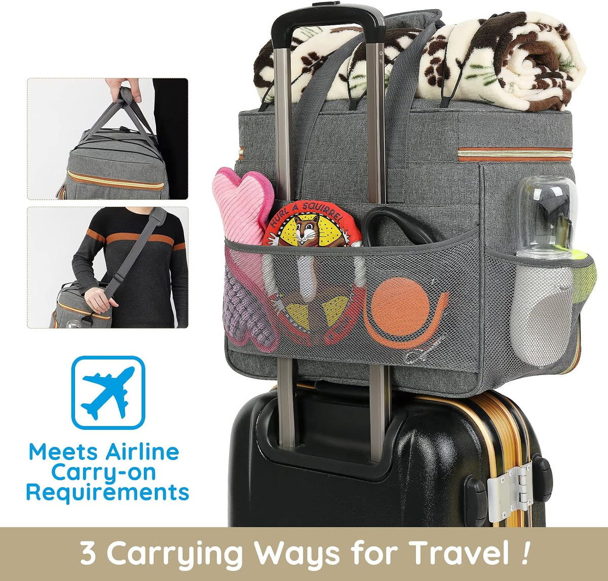 Dog Travel Bag, Grey