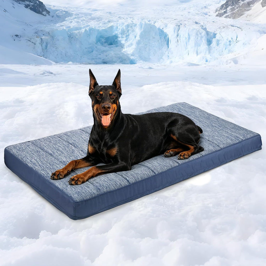 Cooling Dog Bed for 2XL Large Dogs, QMAX>0.5 Waterproof Pet Beds