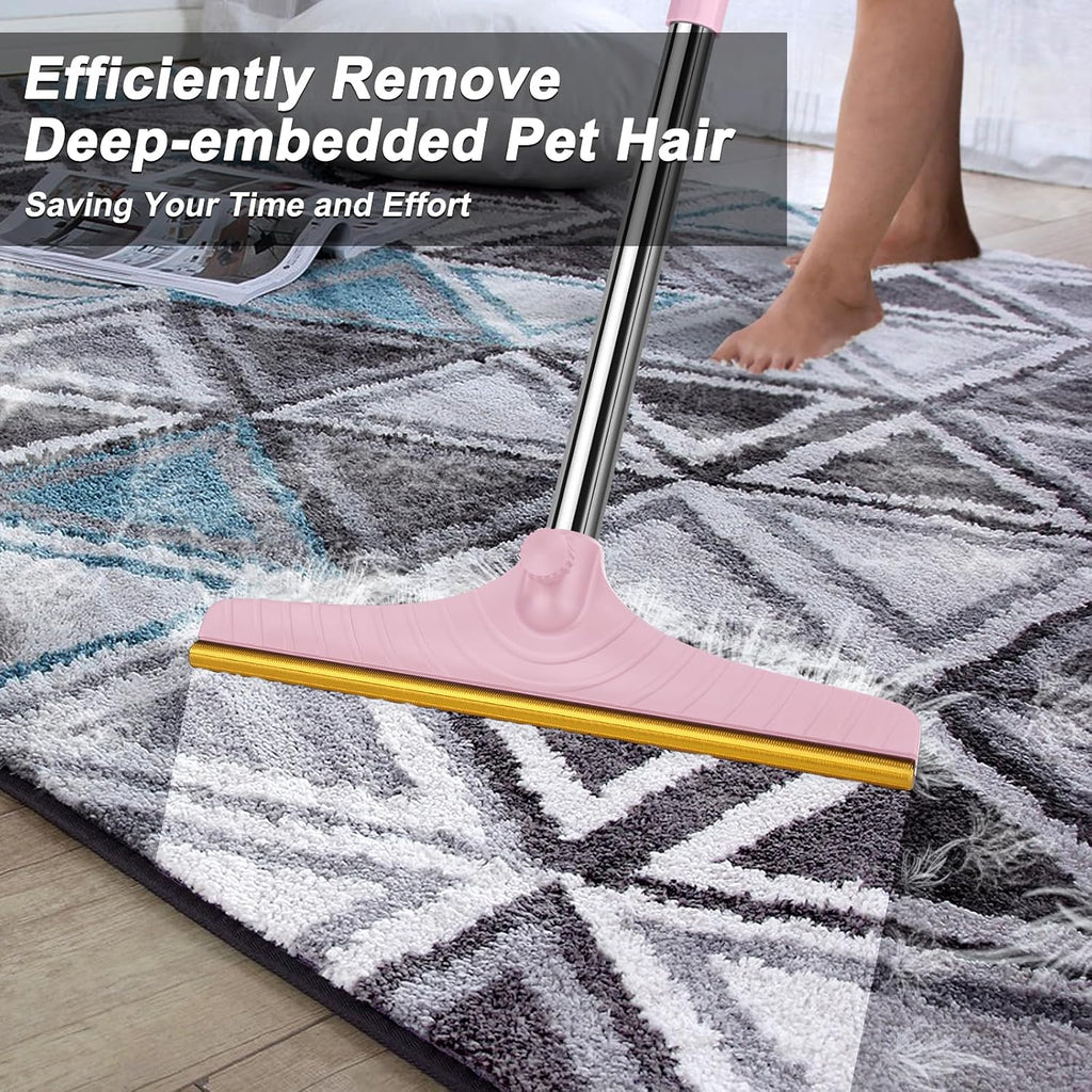 B-Land Carpet Rake for Pet Hair Removal, Carpet Scrape for Rug Pink