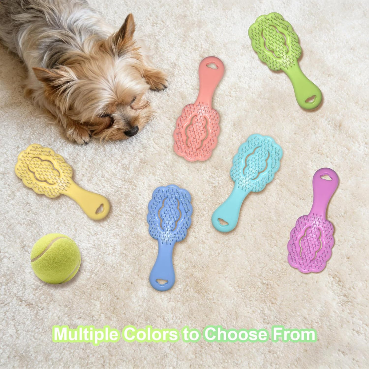 Cloud Shape Small Dog Grooming Brush, Soft Puppy Brush (Green) | Ideal Gentle Puppy Hair Brushes for Maltese and Small Breeds- Perfect for Shih Tzus, Yorkies, and Maltipoos