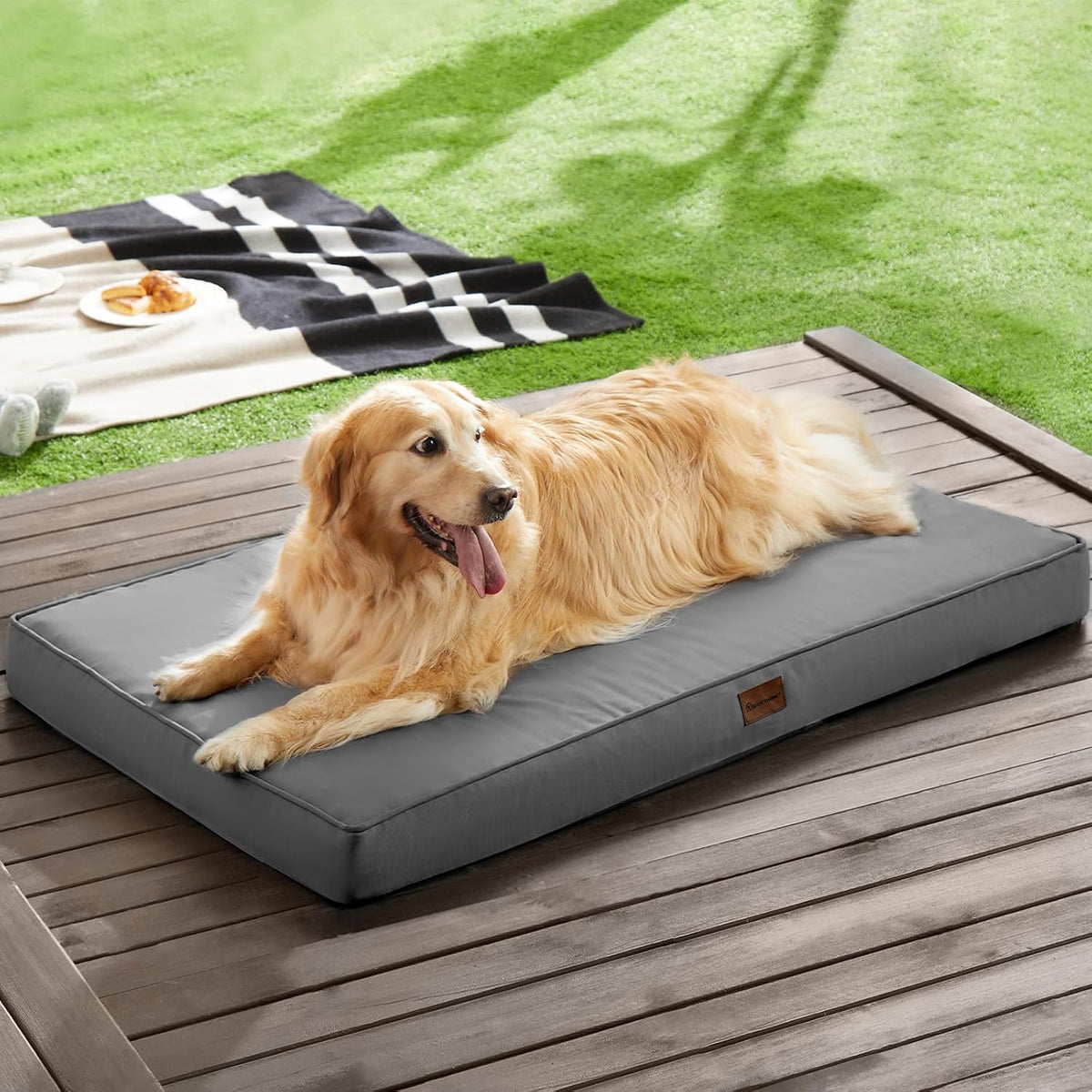 BFPETHOME Outdoor Waterproof Dog Bed for Large Dogs, Washable Cover, 30"