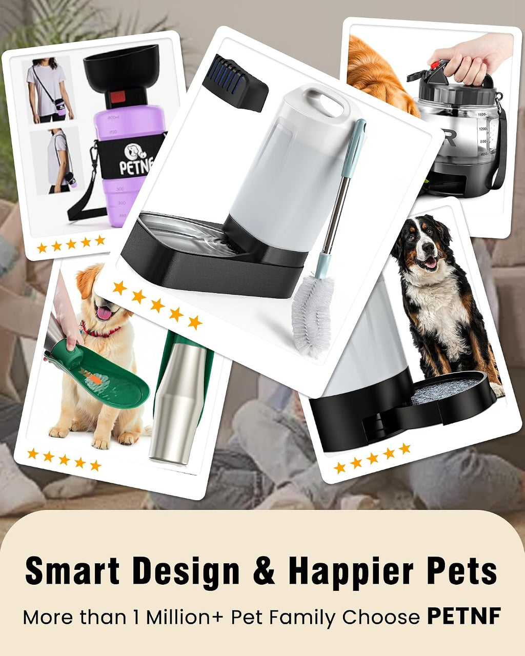 PETNF 2.4 Gallon Automatic Dog Water Bowl Dispenser with Filter