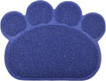 Paw-Shaped Cat Litter Box Mat,10 Colors Available,15.75x11.75 Inches (Navy)