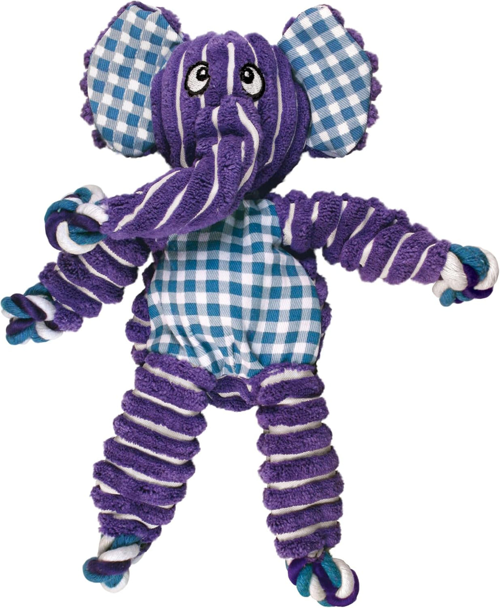 KONG Floppy Knots Rope and Plush Dog Toy, Elephant, Medium/Large | Knotted Rope & Plush Toy with Minimal Stuffing & a Squeaker, Great for Teething, Tugging & Lively Play