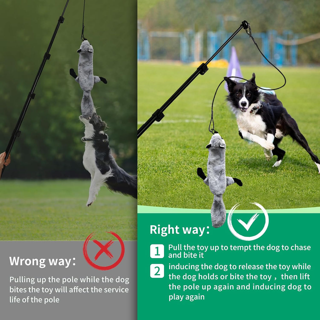 Flirt Pole for Dogs, Interactive Toys Tug-of-war for Dogs, Five-Section Retractable Adjustable Length,for Outdoor Exercise & Training for Small Medium Large Dog