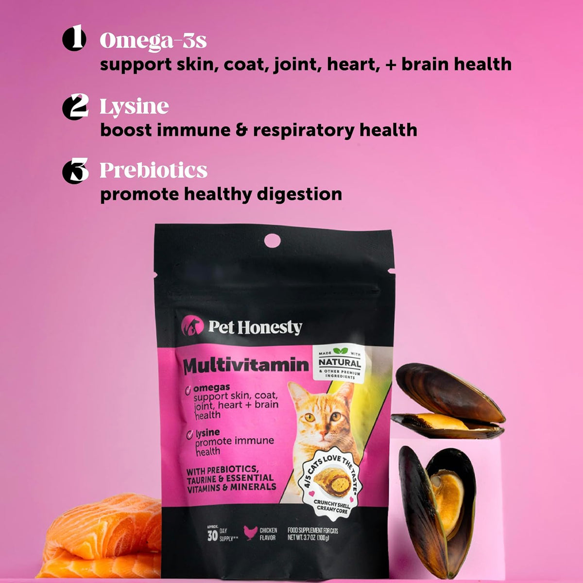 Pet Honesty Vet Backed Cat Multivitamin, Chicken, 180-Day Supply
