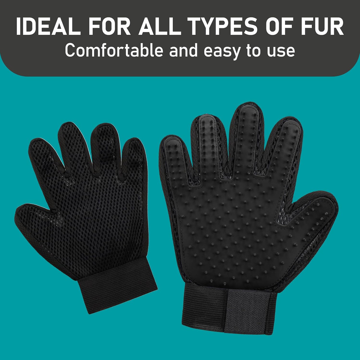 Maxpower Planet Pet Grooming Gloves for Dogs and Cats - Grooming Mitt for Dogs -Cat Gloves - Hair Removal Bruh - All Hair Types